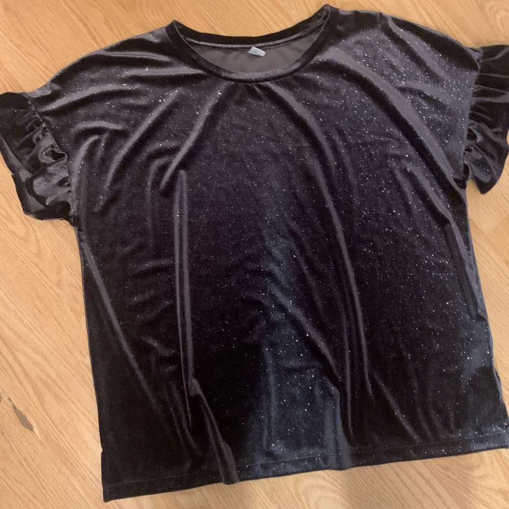 2/$10  Sparkly Gray Velvet Top